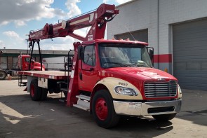 Terex BT3870 on 2012 Freightliner M2 106 - Front Passenger side view