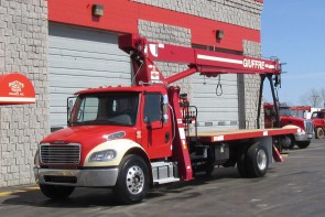 Terex BT3870 on 2015 Freightliner M2 106 - Front Driver's side view