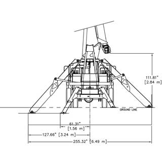 Terex BT3470 Standard Mount Rear Dimensions