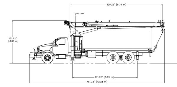 Terex BT3470 Tandem Axls Side Dimensions